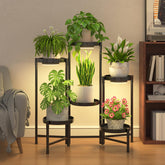 iDavosic.ly Plant Stand indoor with grow lights, black, front view