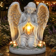 IDEA SHOW Solar Angel Garden Statue front view