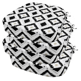 idee-home Outdoor Chair Cushion Set of 4 in Rhombus Black