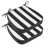 idee-home outdoor chair cushions set of 2, black stripes front view