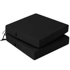 idee-home outdoor chair cushions set of 2 in black, 19x19 inch