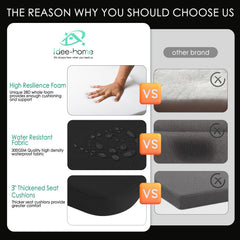idee-home outdoor chair cushions stacked in vacuum bags