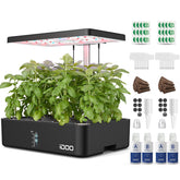 iDOO Indoor Hydroponics Growing System black model with 12 pods