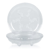 Idyllize 12 inch clear plastic plant saucer front view