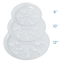 Idyllize 12 inch clear plastic plant saucer side view