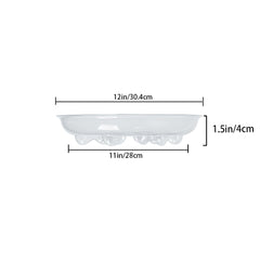 Idyllize 12 inch plant saucer showing grooves for water drainage