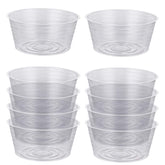 Idyllize 4-inch clear plastic plant saucer front view