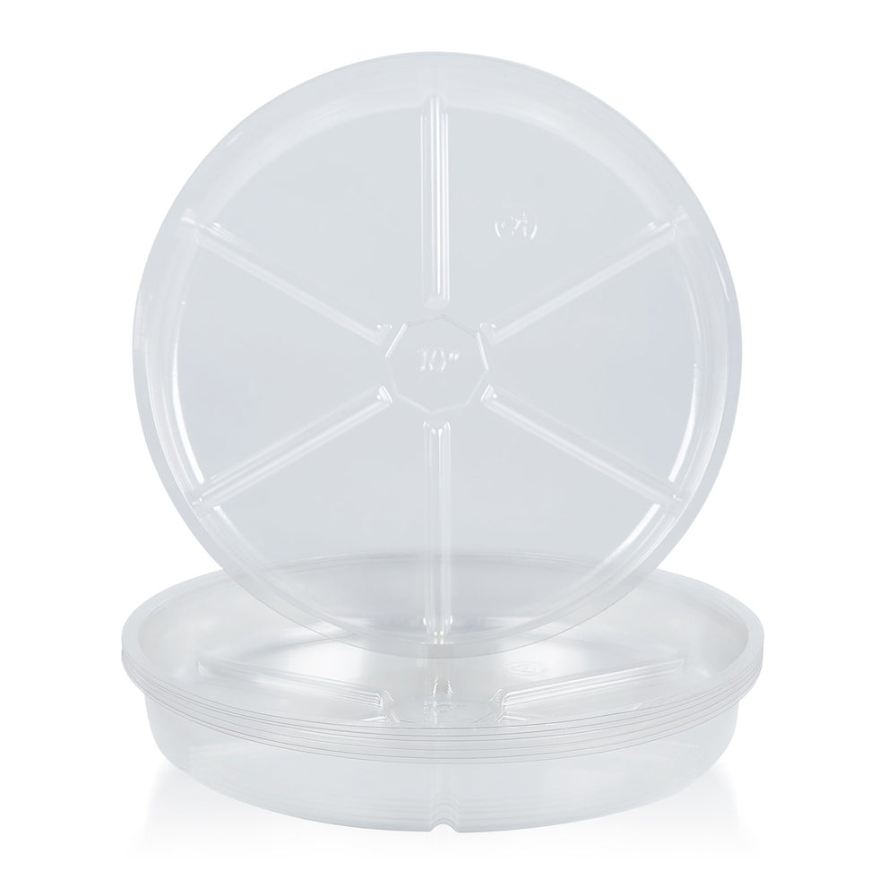 Idyllize 6 Inch Clear Plastic Plant Saucer Tray front view