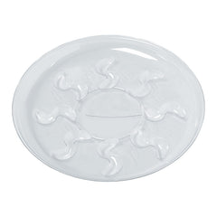Idyllize 6 inch clear saucer with water grooves for drainage