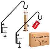 IDZO 18 Inch Railing Hook for Bird Feeder, black finish