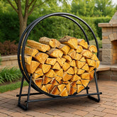 IDZO 41 Inch Firewood Rack black finish front view
