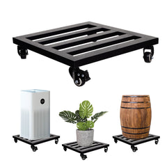 IDZO Plant Caddy 12 inch black with wheels front view