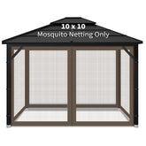 Iheqard Gazebo Replacement Mosquito Netting 10x10 ft coffee front view