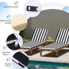 Iheqard Outdoor Chaise Lounge Cushion secured on a garden lounge chair