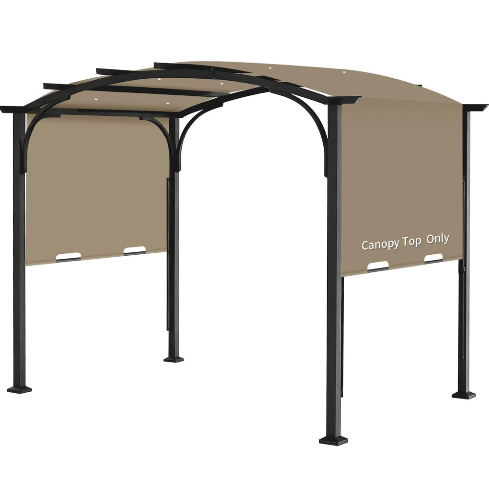 Iheqard Pergola Canopy Replacement Shade Cover Khaki front view