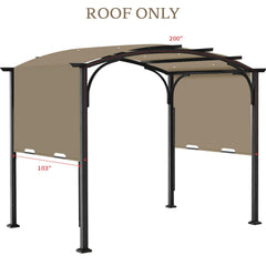 Iheqard Pergola Canopy Replacement Shade Cover Khaki side view