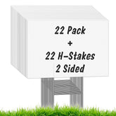 IKAYAS 22Pcs Blank Yard Signs with Stakes, front view