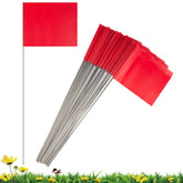 IKAYAS 4x5 inch red PVC yard flag stake front view