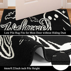 Ileading Halloween Door Mat showing bats and ghosts design