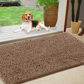 IM HOME Chenille Absorbent Door Mat camel colour front view