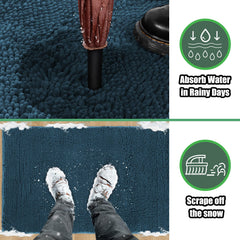 IM HOME Chenille Absorbent Indoor Door Mat side view showing thickness