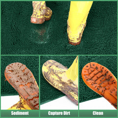 IM HOME Chenille Door Mat showing anti-slip rubber backing