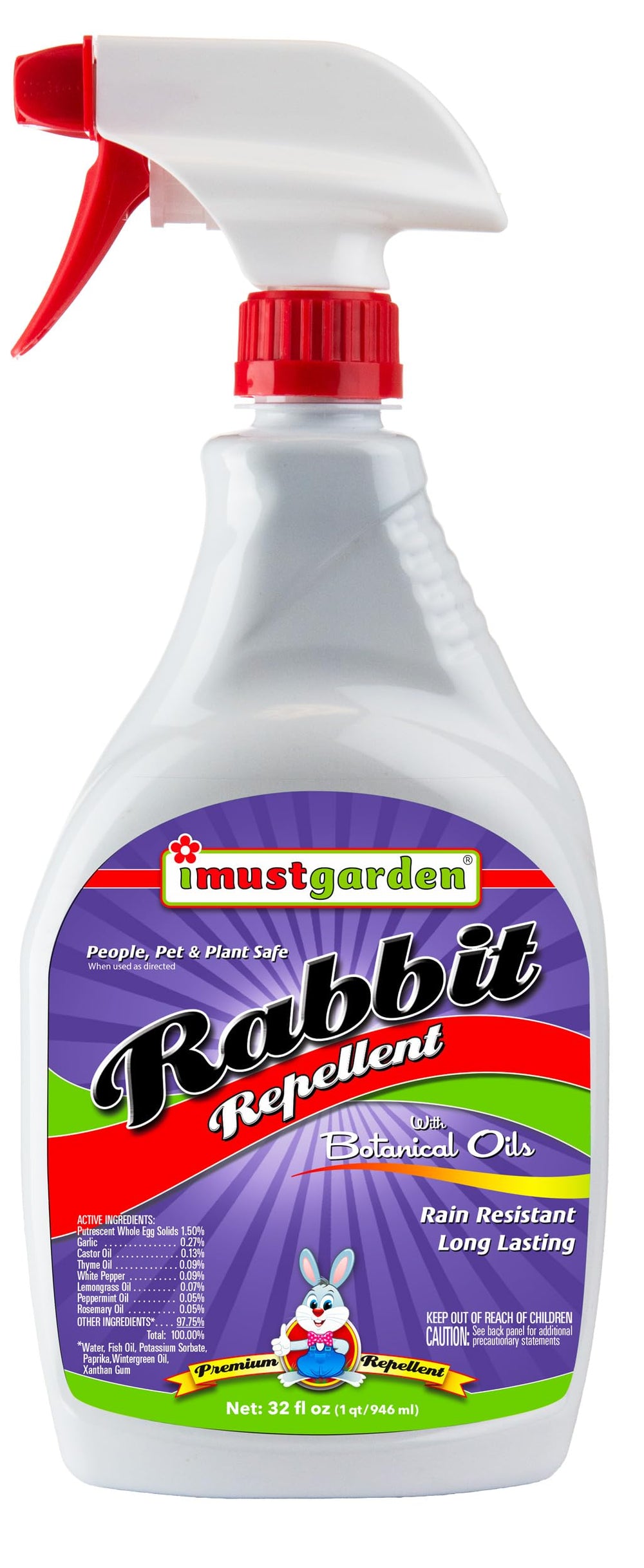 IMUSTGARDEN Rabbit Repellent Spray 32oz front view