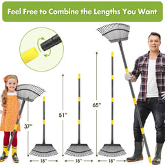INFLATION Leaf Rake assembled with adjustable handle