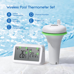 Inkbird IBS-P02R thermometer floating in a pool