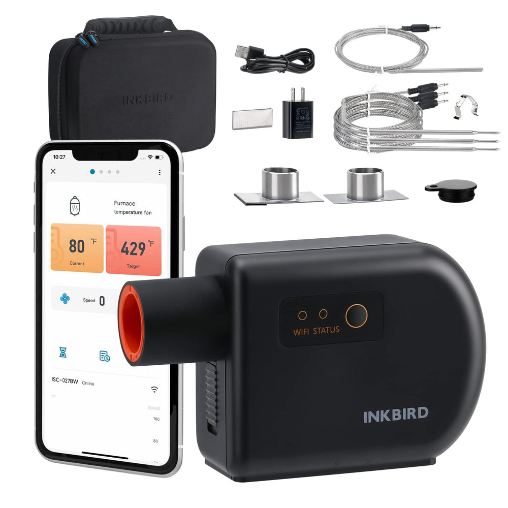 Inkbird Wi-Fi & Bluetooth BBQ Smoker Controller ISC-027BW front view