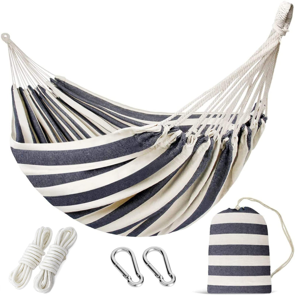 INNO STAGE Double Hammock blue and white front view