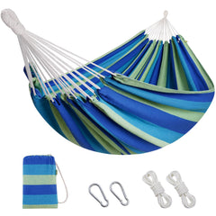 INNO STAGE Double Hammock blue green front view