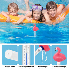 Inpool Flamingo Pool Thermometer beside a hot tub