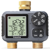 Insoma 2-Zone Sprinkler Timer front view with LCD display