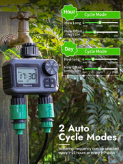 Insoma 2-Zone Sprinkler Timer with manual mode buttons highlighted