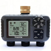 Insoma 3-Zone Sprinkler Timer front view with large LCD display