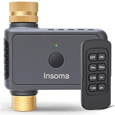Insoma Remote Control Sprinkler Timer front view showing brass connectors
