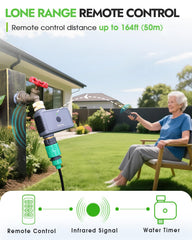 Insoma Remote Control Sprinkler Timer installed on garden hose