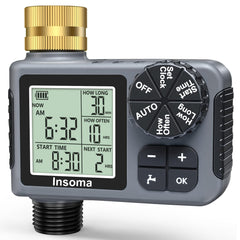 Insoma Sprinkler Timer front view with large LCD display
