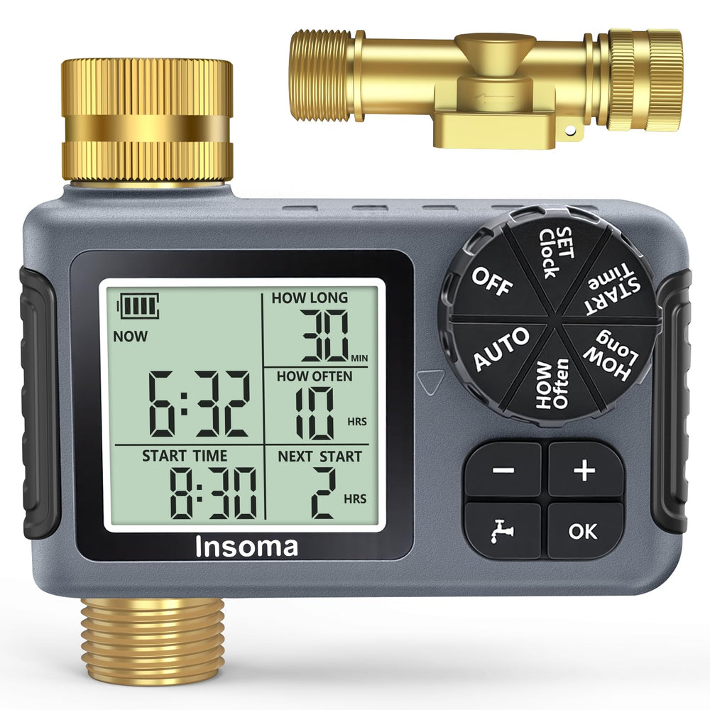 Insoma Water Timer front view showing large LCD display