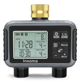 Insoma Water Timer front view with two outlets and LCD display