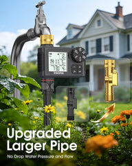 Insoma Water Timer showing brass water pipe and connection