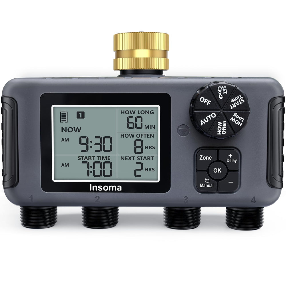 Insoma Water Timer with 4 outlets front view