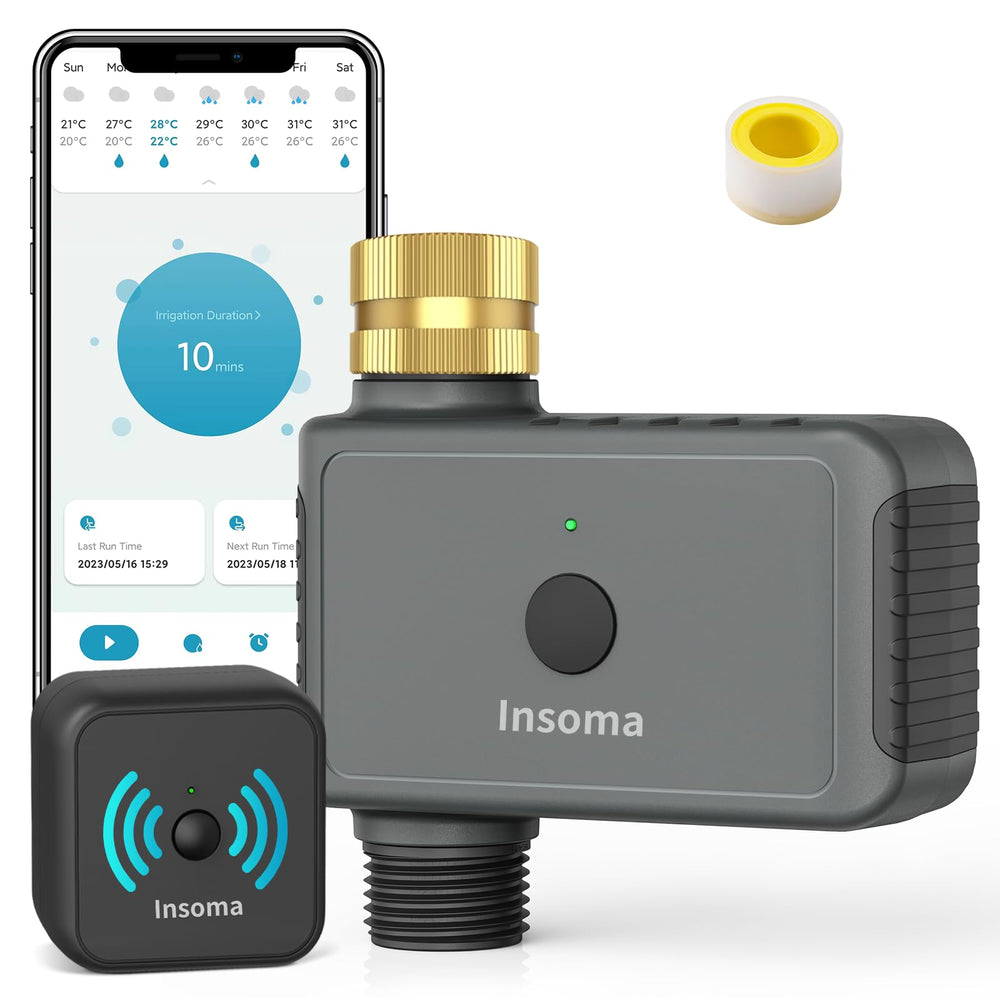 Insoma WiFi Hose Timer with brass inlet front view