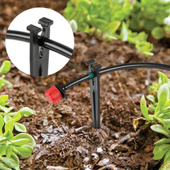 Installation example of RedChili irrigation support stakes in garden