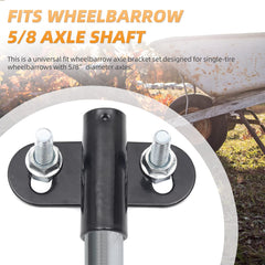 Installation hardware including bolts and nuts for wheelbarrow axle