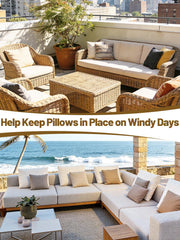 Installation of Apipi Weighted Pillow Insert in outdoor furniture