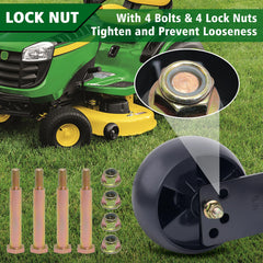 Installation of CheeMuii mower deck wheels on a lawn mower