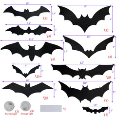 Installation of Halloween bats stickers on a glass window