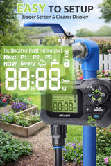 Installation of HIRALIY 50FT drip irrigation system in a garden